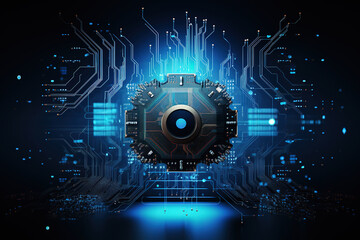 Obraz premium cutting-edge safety concept combining technology and digital security elements
