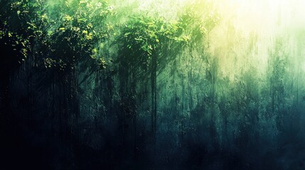 Fototapeta premium Sunlit Forest with Hazy Atmosphere and Dreamlike Ambiance