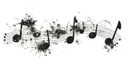 A creative artistic representation of musical notes flowing across a textured surface, symbolizing the beauty and rhythm of music.