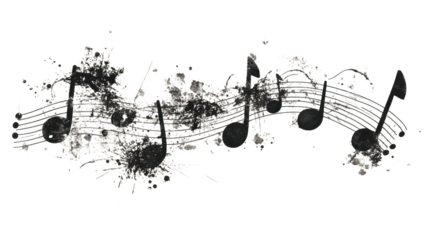 A creative artistic representation of musical notes flowing across a textured surface, symbolizing the beauty and rhythm of music.