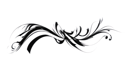 A sleek and elegant black swirl design, perfect for enhancing visual presentations, invitations, or decorative elements in various projects.