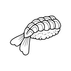 a line art drawing of a japanese food illustration