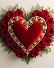 heart with flowers, valentine greeting card, heart of roses, bouquet of red roses with heart, valentine card, valentines couple, valentine love, gift card, love letter