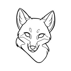 Obraz premium a line art drawing of a fox head illustration