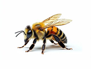 Watercolor Bee Realistic Clipping Path