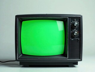 Retro Green Screen TV 80s 90s 2000s with VCR,  Sharp Colors