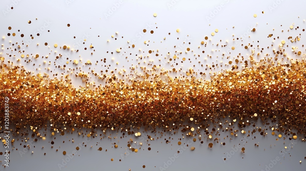 Fototapete Abstract Gold Glitter Background with Dynamic Wave Pattern and Luxurious Sparkle Effect