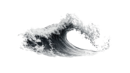 A dynamic ocean wave captured in motion, showcasing the power and beauty of nature's water formations. Perfect for environmental themes.