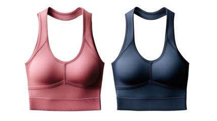 Stylish and comfortable sports bras in pink and navy colors, perfect for workouts and active lifestyles, seamlessly blending fashion and function.