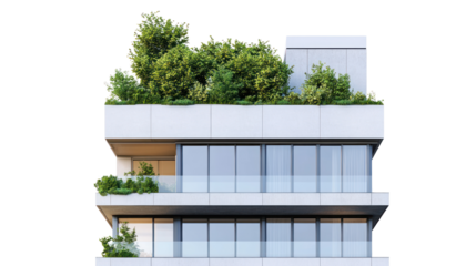 Modern architectural design featuring a green rooftop garden, showcasing innovation in eco-friendly urban living and sustainable architecture.