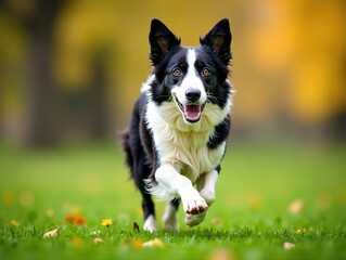 Happy Border Collie Running - Energetic Pet Portrait
