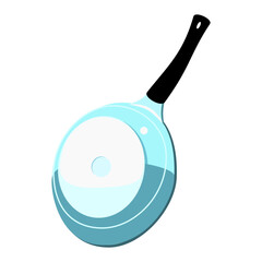 Frying pan blue teflon vector 