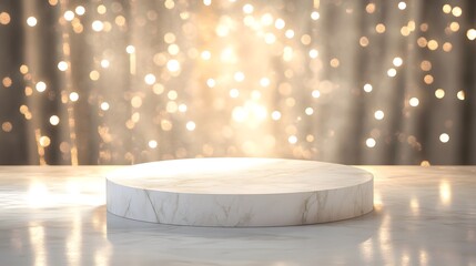Elegant Marble Display Platform with Soft Glowing Background