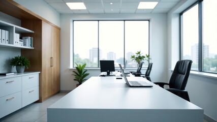 Empty Doctor's Office Desk - Bright & Professional