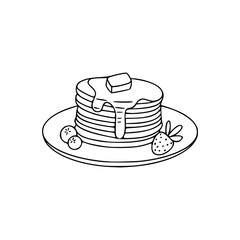 a line art drawing of a cake with cheese cream