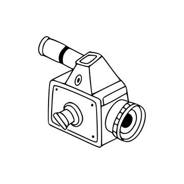 recommend clip art: a line art drawing of a vintage camera illustration