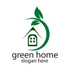nature green home logo design vector