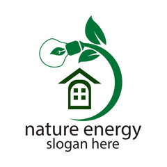 nature green home logo design vector