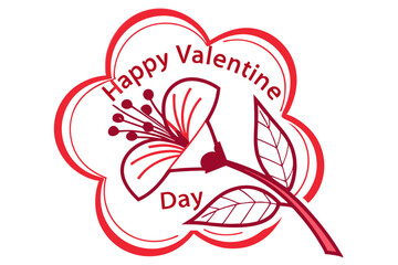 heart with a rose happy valentine day