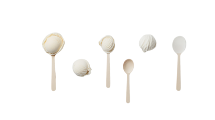 A collection of various measuring spoons arranged thoughtfully. Ideal for culinary use, baking, or cooking. Perfect for food photography and blogs.