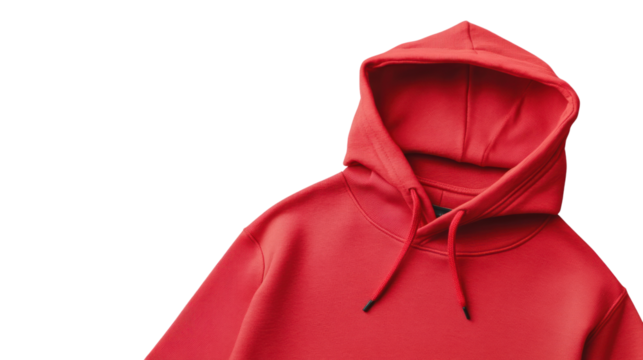 A stylish red hoodie featuring a spacious front pocket and adjustable drawstrings, perfect for adding a pop of color to any casual outfit.