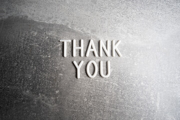 Fototapeta premium Thank you text on grunge background. Copy space for text.