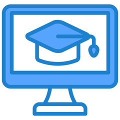 Online Learning Blue Icon