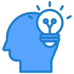 Mind Outline Blue Icon