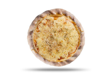 Pizza recortada no fundo transparente com sombra descolda fácil de ser retirada para aplicação de outros fundos