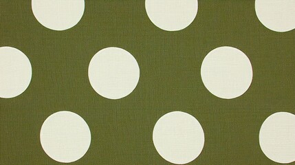 Olive Green Fabric with Off-White Polka Dots: A Textured Seamless Pattern