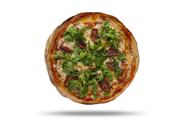 Pizza recortada no fundo transparente com sombra descolda fácil de ser retirada para aplicação de outros fundos