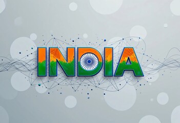 India Typography Designs with Tricolor Themes and Cultural Elements