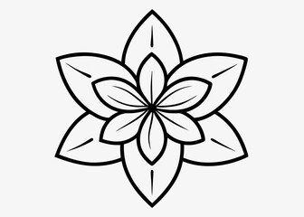 Simple line drawing of a five-petaled flower with minimalist design