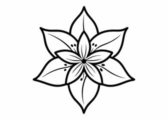 Simple line drawing of a five-petaled flower with minimalist design