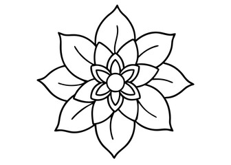 Simple line drawing of a five-petaled flower with minimalist design
