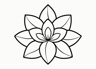 Simple line drawing of a five-petaled flower with minimalist design