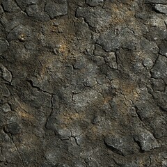 Naklejka premium Cracked stone pavement texture. Dark, grunge background. Ideal for game design or backgrounds.