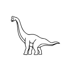 a line art drawing of a super cute dinosaur cartoon character for coloring page