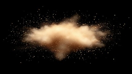 Magical Dust Cloud with Sparkles on Black Background