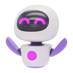 Friendly Robot Hands up 3D Icon Pack