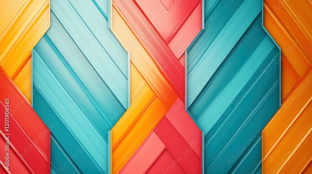 Aufkleber a visually striking abstract pattern featuring overlapping colorful stripes, creating an eye-catchin