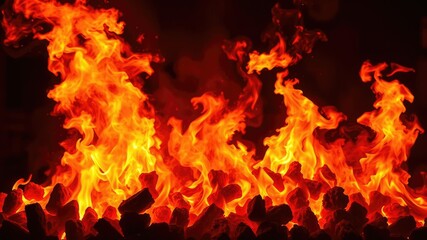 A blazing tempest of fiery popcorn bucket flames engulf a dark canvas, with vibrant orange and yellow hues dominating the scene, pop culture, flame art