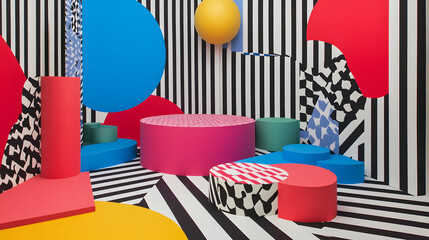 Dynamic Geometric Design with Contrasting Colors