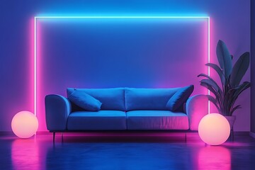 interior with sofa. 3d illustration
