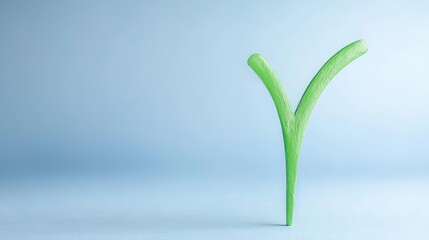 Green Plant Shape Symbolizing Growth and Hope