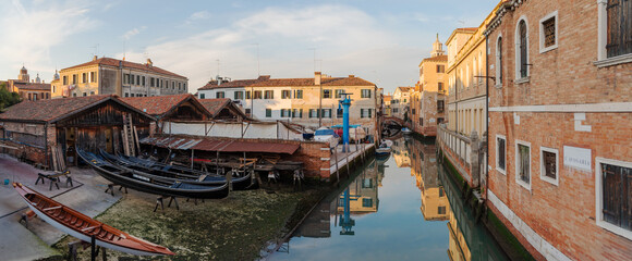 Gondola Workshop on a Quiet Canal, Venice