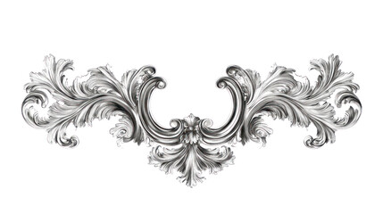 Fototapeta premium Intricate silver ornamental design suitable for elegant decor and artistic projects, adding a touch of sophistication and luxury to any design.