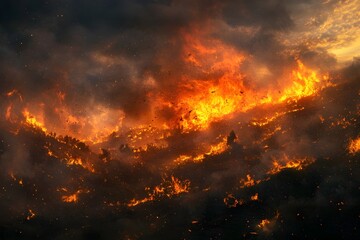 Fototapeta premium Wildfire in the forest