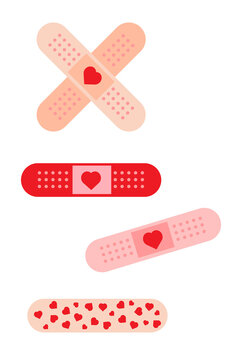 Cute heart bandage PNG illustration. Perfect for Valentine's Day, medical care, healing, love, stickers, greeting cards, wellness, health-themed graphics, and digital designs. Transparent background.