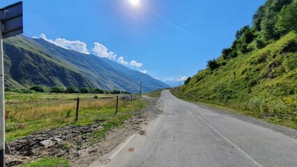 Naklejka premium Road in the Caucasus mountains, Georgia